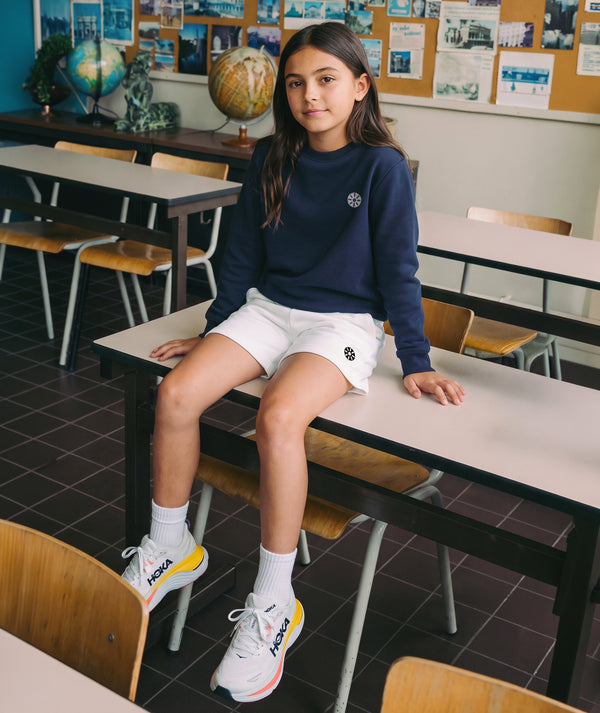 Navy Cotton Girls Long Sleeve T-Shirt