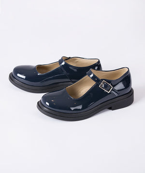 Mama Luma Patent Leather Mary Jane Girls Shoes (EU 28–36) — elegant navy shoes perfect for parties, holiday events, and school recitals