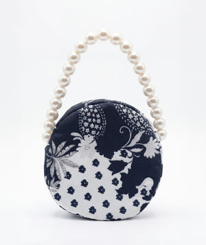 Front view of Pearl-Handle Bag in navy, a premium children’s design by Mama Luma