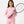 Charger l'image dans la galerie, Front-facing lifestyle image of a girl holding a tennis racket while wearing a pink long sleeve sweatshirt and matching shorts, styled for sporty afternoons, active play, and everyday comfort, available in sizes 3–14
