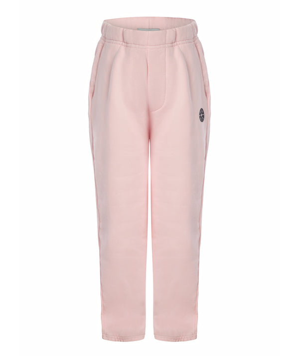 Light pink girls’ jogger pants by GoldenCubs, designed for everyday play, sports activities, and casual outings; featuring a soft elastic waistband, relaxed athletic fit, and logo detail; available in sizes 3–14 years.