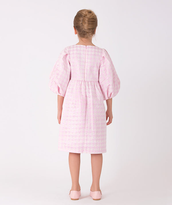 pink houndstooth dress