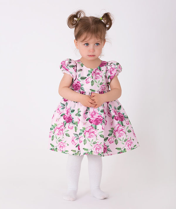 pink floral baby dress