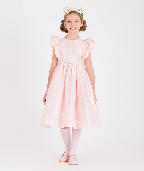 pink shimmery ruffles dress