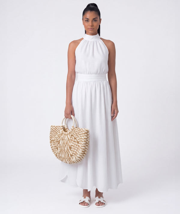 Front view of Premium Linen Women's Dress, showing overall silhouette and styling