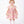 Load image into Gallery viewer, Front view of Rose Bloom Baby Dress in blush pink satin for babies 12 to 36 months, showing overall silhouette and styling
