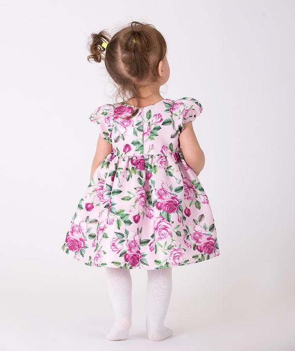 rose printed baby dress