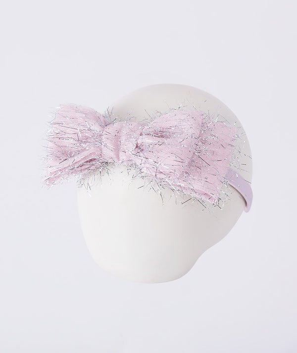 Shimmering girls headband with bow detail by Mama Luma, designed as an elegant accessory for weddings, celebrations, and special occasions.