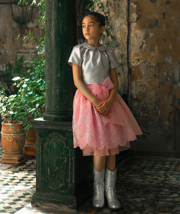 Jacquard Bow Embroidery Outfit | 2 Pieces