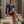 Load image into Gallery viewer, Suva Maia Flower Women’s Dress in navy and ivory with a sculptural floral appliqué, an elegant special occasion dress by Mama Luma.
