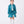 Load image into Gallery viewer, Girl wearing a teal satin jacket and matching bow skirt outfit (3–12Y) — perfect for weddings, family portraits, and elegant festive gatherings
