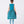 Load image into Gallery viewer, Back view of teal striped girls’ dress (3–12Y) with a sleeveless bodice and layered ruffle skirt, styled with matching bow and socks — perfect for parties, weddings, and special events
