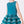 Load image into Gallery viewer, Close-up of teal striped girls’ dress (3–12Y) featuring a sleeveless bodice and bow-detailed waist — perfect for weddings, birthdays, and elegant parties
