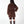Load image into Gallery viewer, Back view of Textured Faux Fur Girls Coat in mocha brown showing its long-pile texture and belted silhouette for girls ages 3 to 12 by Mama Luma.
