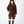 Load image into Gallery viewer, Front view of Textured Faux Fur Girls Coat in mocha brown with plush collar and self-tie waist belt for girls ages 3 to 12 by Mama Luma.
