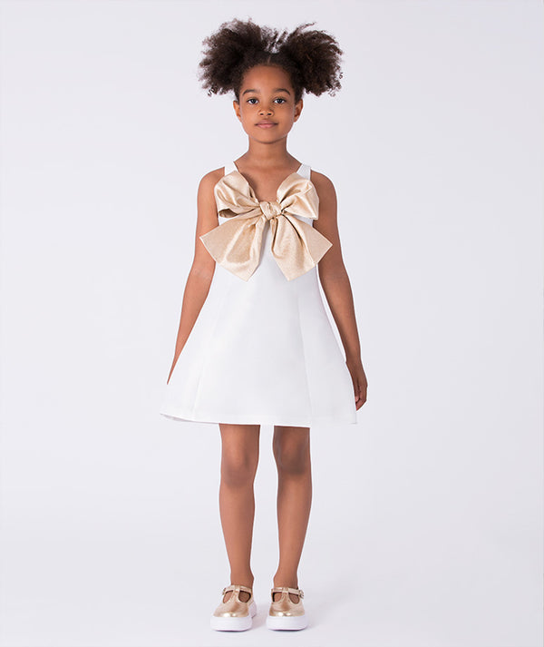 Golden Bow Girls Dress