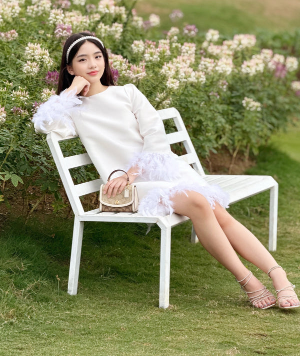 Shimmering Feathers Girls Dress