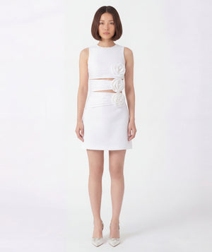 tri rose dress asian women wearing