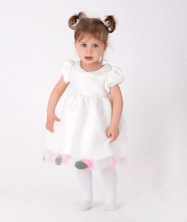 white balloon sleeved baby dress