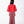 Carica l'immagine nel visualizzatore Galleria, Back view of Mama Luma’s Zermatt two-piece girls outfit showing the concealed zipper, structured red top, and full-length tartan wide-leg trousers.
