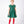 Load image into Gallery viewer, Front view of Enchanting Bow Girls Holiday Dress in emerald green with an off-the-shoulder bow and flared skirt for girls ages 3 to 12 by Mama Luma.
