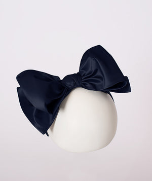 navy double bow headband 