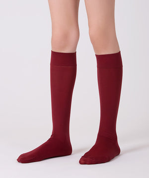 Burgundy classic midi socks for girls